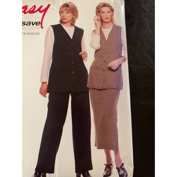 McCall's Misses Shirt Vest Pant Skirt Sewing Pattern Sz 16 - 22 7760 - Uncut - Picture 6 of 9